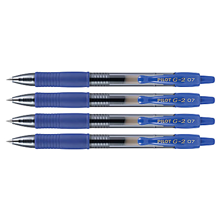 Pilot G 2 Retractable Gel Pens Fine Point 0.7 mm Clear Barrels Assorted Ink  Colors Pack Of 8 - Office Depot