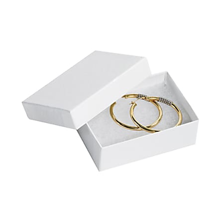 Partners Brand White Jewelry Boxes 3 1/16" x 2 1/8" x 1", Case of 100