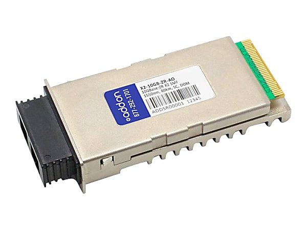 AddOn Cisco X2-10GB-ZR Compatible X2 Transceiver - X2 transceiver module - 10 GigE - 10GBase-ZR - 1550 nm - for Cisco 16; Catalyst 49XX 10, 6500, 6900; Nexus 8; Virtual Switching Supervisor Engine 720