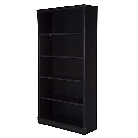 South Shore Morgan 5-Shelf Bookcase, Black Oak