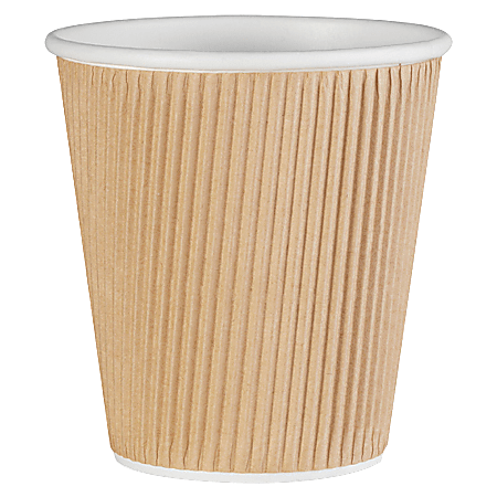 Genuine Joe Ripple Hot Cups, 10 Oz, Brown, Pack Of 25