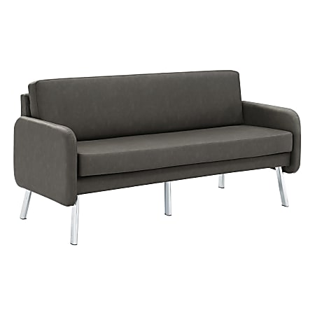 Office Star Lounge Sofa, 33-1/2”H x 63-1/2”W x 28-3/4”D, Smoke