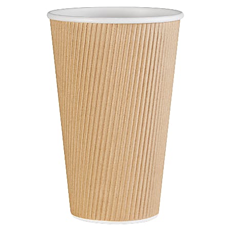 Genuine Joe Ripple Hot Cups, 16 Oz, Brown, Pack Of 25