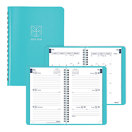 2025-2026 Blueline® Academic Weekly/Monthly Planner, 8" x 5", 100% Recycled, Blue, July 2025 To July 2026, CA101F.02