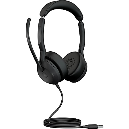 Jabra Evolve2 50 Headset - Stereo - USB Type A - Wired/Wireless - Bluetooth - 98.4 ft - 20 Hz - 20 kHz - On-ear - Binaural - Supra-aural - 5.58 ft Cable - MEMS Technology, Noise Cancelling Microphone - Noise Canceling