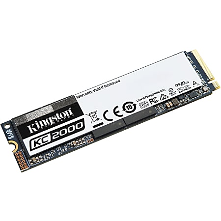 Kingston KC2000 500 GB Solid State Drive - M.2 2280 Internal - PCI Express (PCI Express 3.0 x4) - 300 TB TBW - 3000 MB/s Maximum Read Transfer Rate - 256-bit Encryption Standard - 5 Year Warranty