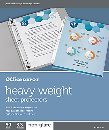 Office Depot® Brand Heavyweight Sheet Protectors, 8-1/2" x 11", Non-Glare, Box Of 50