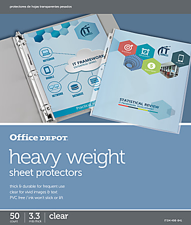 Office Depot® Brand Heavyweight Sheet Protectors, 8-1/2" x 11", Clear, Pack Of 50