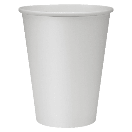 Genuine Joe Polyurethane-Lined Disposable Hot Cups, Single, 12 Oz, White, Pack Of 1000