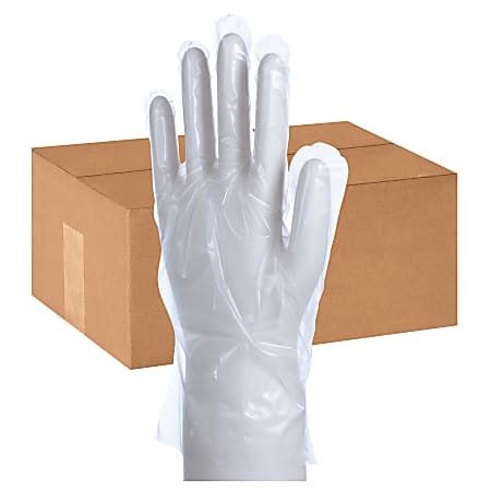 Packaging Dynamics Poly Gloves, Medium, 100 Pairs Per Box, Case Of 10 Boxes