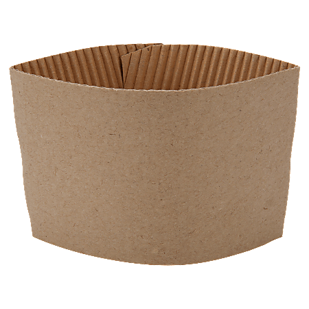 Genuine Joe Corrugated Hot Cup Sleeves, Brown, Carton Of 1,000