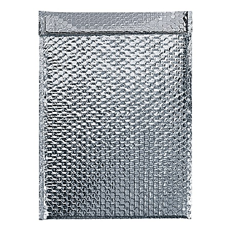 Partners Brand Cool Shield Bubble Mailers, 10-1/2"H x 12-3/4"W x 3/16"D, Silver, Case Of 50 Mailers