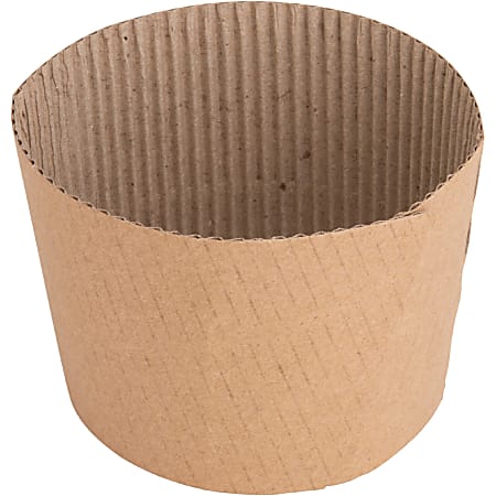 Genuine Joe Corrugated Hot Cup Sleeves Brown Pack Of 50 Office Depot
