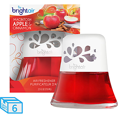 Bright Air Scented Oil Air Freshener, Macintosh Apple & Cinnamon Scent, 2.5 Oz