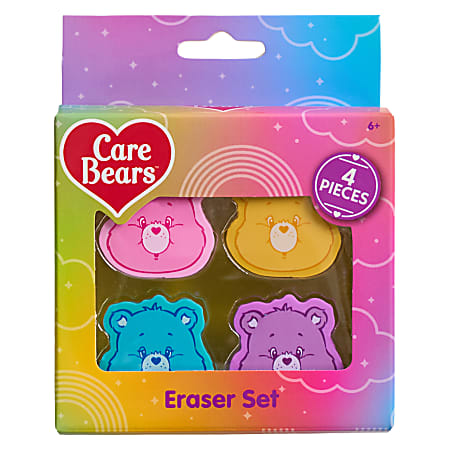 Care Bears Licensed Eraser Set, 1-1/4" x 1-1/4", Set of 4 Erasers