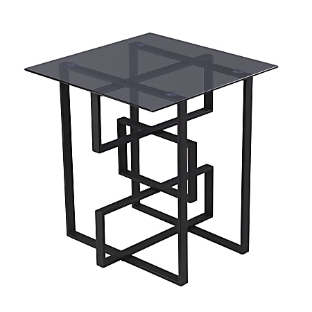 SEI Clanlin Glass-Top Accent Table, 22-1/4"H x 22"W