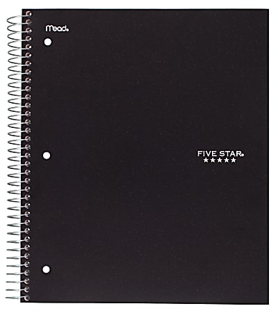 Five Star® Notebook, 8 1/2" x 11", 5 Subjects, College Ruled, 200 Sheets, Assorted Colors (No Color Choice)