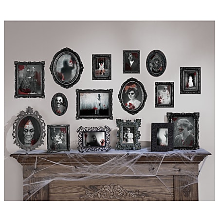 Amscan Paper Halloween Dark Manor Frame Cutouts, 5" to 13", 3 Per Pack, Case Of 30 Packs
