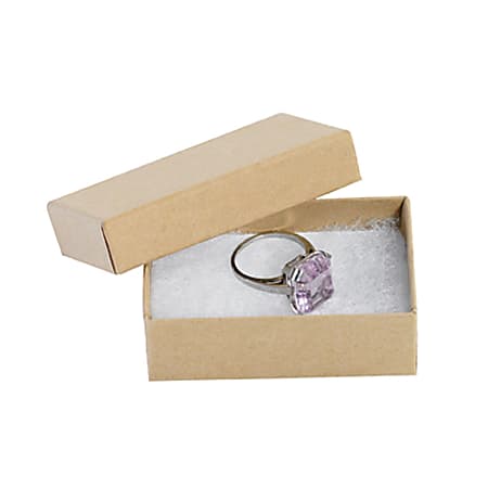 Partners Brand Kraft Jewelry Boxes 2 1/2" x 1 1/2" x 7/8", Case of 100