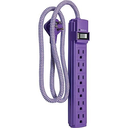 PowerGear Surge 6-Outlet Surge Protector, 3' Cord, Purple, 38906