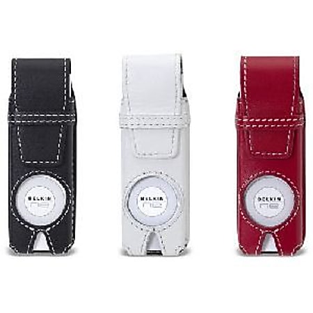 Belkin Classic Leather Case 3pk for iPod Shuffle - Top-loading - Leather - Black, White, Red