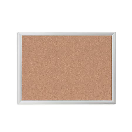 U Brands Cork Bulletin Board, 24" X 18", Silver Aluminum Frame, Actual Size 23" X 17" (020U00-01)