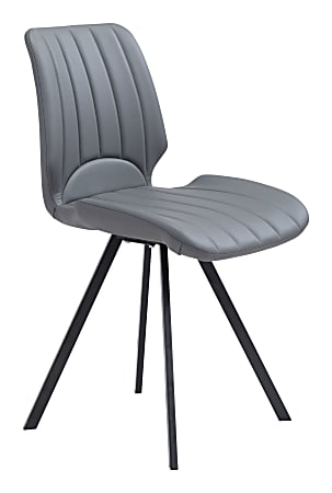 Zuo Modern Logan Dining Chairs, Gray/Black, Set Of 2 Chairs