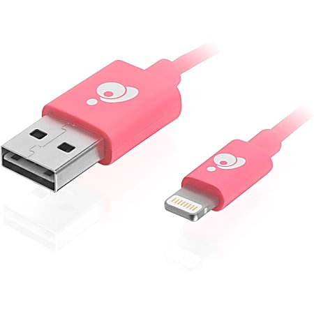 Iogear Charge And Sync Flip Reversible USB to Lightning Cable, 3.3"™, Pink