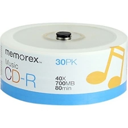 Memorex Music CD Recordable Media - CD-R - 40x - 700 MB - 30 Pack Spindle