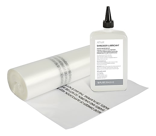 Ativa™ Shredder Bags with Bonus Shredder Oil Combo Pack, 4 Gallon, 50 Bags