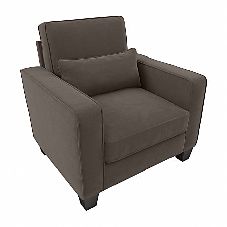 Bush® Furniture Stockton Accent Chair With Arms, Chocolate Brown Microsuede Fabric, Standard Delivery
