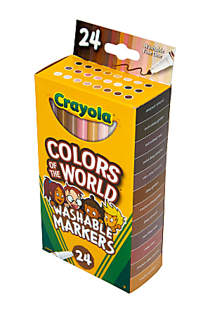 Crayola Colors of the World Fine Line Markers Assorted Barrels Assorted Ink  Box Of 24 Markers - Office Depot