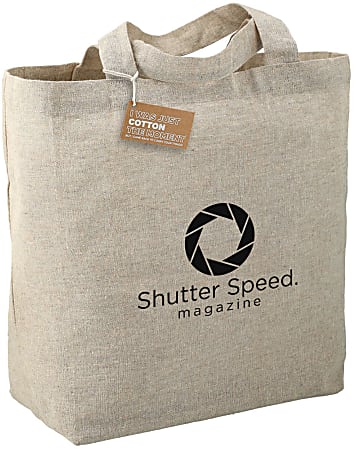 Custom Promotional Recycled Cotton Twill Grocery Tote, 11" x 13", 70% Recycled