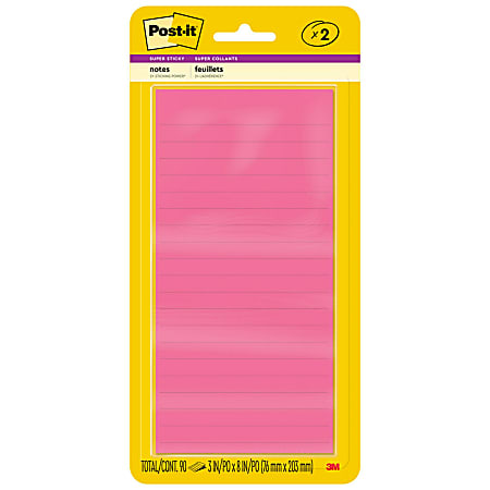 Post-it Super Sticky Notes 3845-2Ss 3 in x 8 in