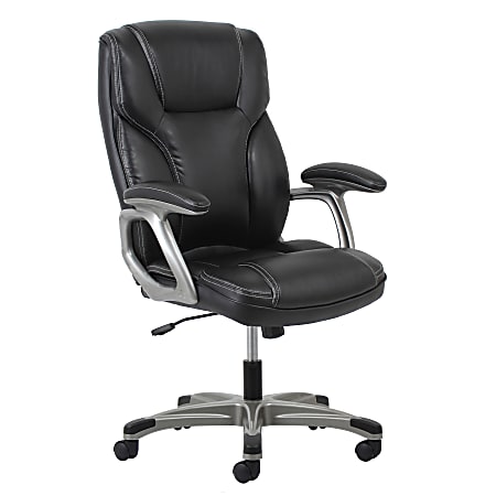 OFM Essentials Swiveling/Tilting Ergonomic Bonded Leather High-Back Chair, Black