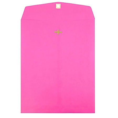 JAM Paper® Open-End 9" x 12" Catalog Envelopes, Clasp Closure, Ultra Fuchsia, Pack Of 100 Envelopes