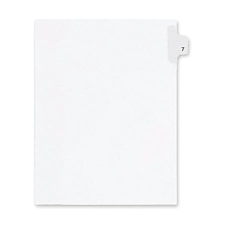 Kleer-Fax® Individual Tab 100% Recycled Legal Exhibit Dividers, Side Tab, Letter Size, 7