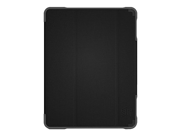 STM dux Plus Duo - Flip cover for tablet - rugged - polycarbonate, thermoplastic polyurethane (TPU) - black - academic - for Apple 10.2-inch iPad (7th generation, 8th generation, 9th generation)