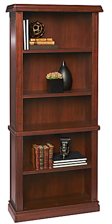 Realspace® Picadilly 5-Shelf Bookcase, Mahogany