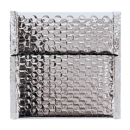 Partners Brand Silver Glamour Bubble Mailers 7" x 6 3/4", Pack of 72