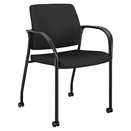 HON® Ignition® Multipurpose Mobile Guest Stacking Chair, Black
