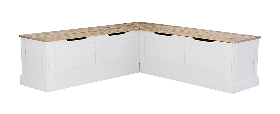 White corner storage bench clearance
