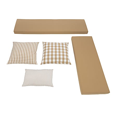 Corner storage bench with cushion outlet