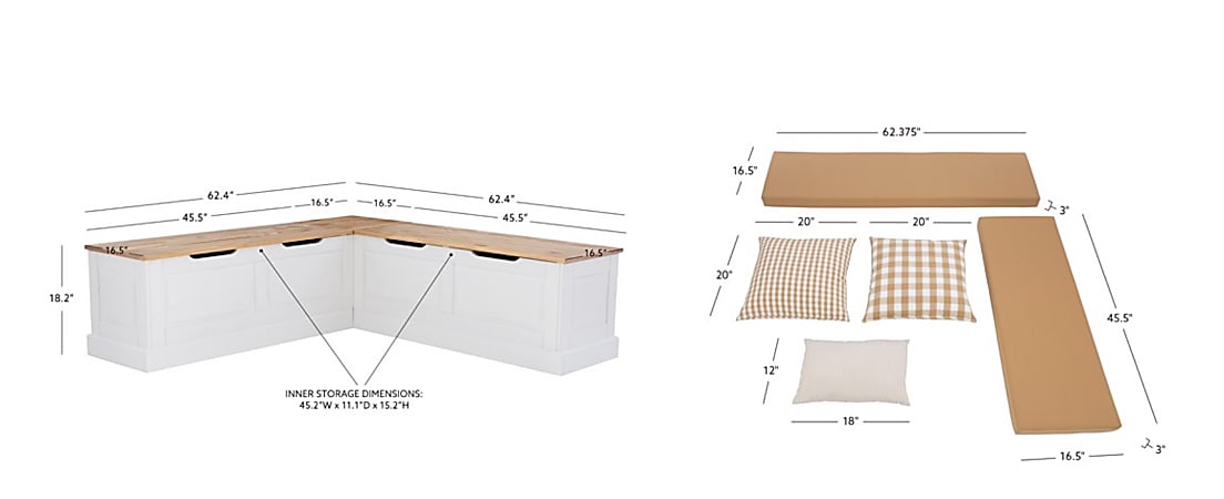 Linon tobin 2025 backless corner