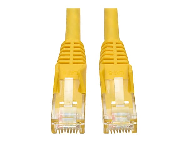 Eaton Tripp Lite Series Cat6 Gigabit Snagless Molded (UTP) Ethernet Cable (RJ45 M/M), PoE, Yellow, 1 ft. (0.31 m) - Patch cable - RJ-45 (M) to RJ-45 (M) - 1 ft - UTP - CAT 6 - molded, snagless, stranded - yellow