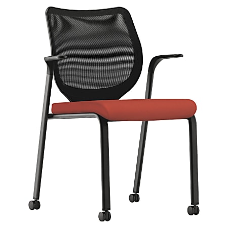 HON® Nucleus Series ilira-stretch M4 Stacking Chair, Black/Poppy