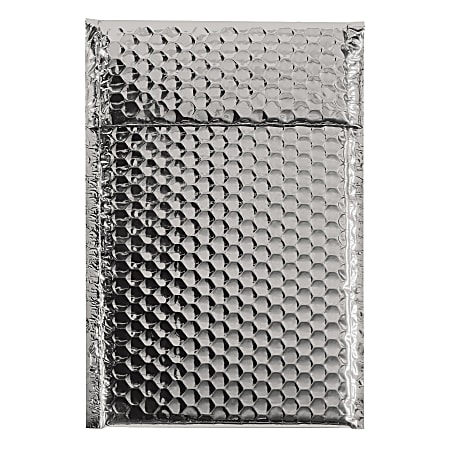 Partners Brand Silver Glamour Bubble Mailers 7 1/2" x 11", Pack of 72