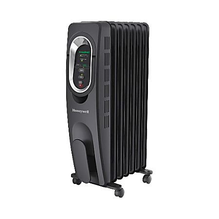 Honeywell® EnergySmart™ 1500 Watts Electric Heater, 2 Heat Settings, 15.38"H x 7.38"W x 25.88"D, Black