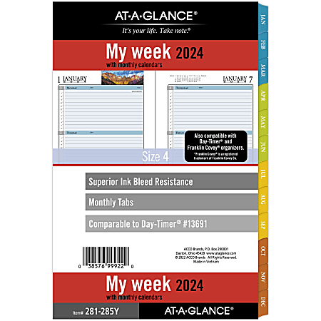 AT-A-GLANCE® Zenscapes Weekly/Monthly Loose-Leaf Planner Refill