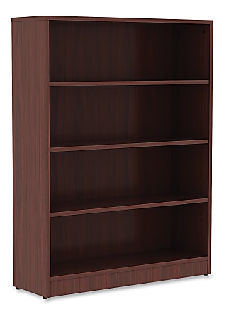Lorell® Essentials 48"H 4-Shelf Bookcase, Mahogany